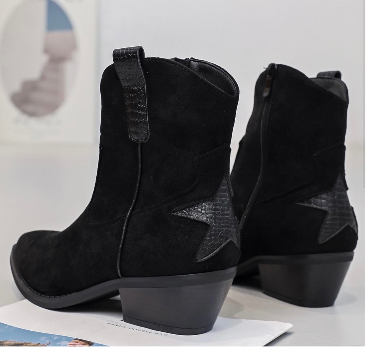 Cowboy Boots Schwarz Stern